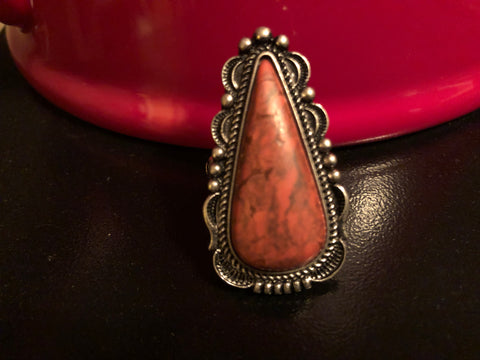 Red stone ring
